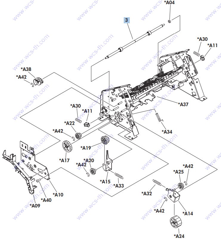 HP LaserJet Enterprise 600 M601 Stacker middle assembly (S) 2
