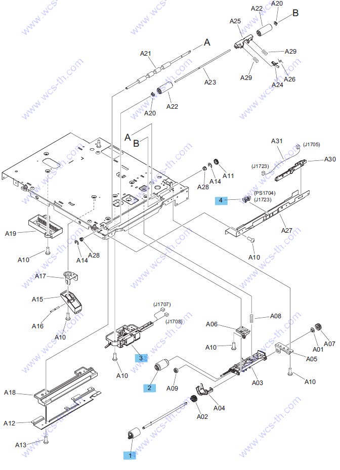 HP LaserJet Enterprise 600 M604 1,500-sheet feeder paper pickup assembly