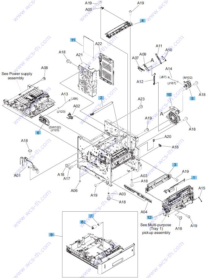 HP LaserJet Enterprise 600 M604 Internal components (1 of 3)