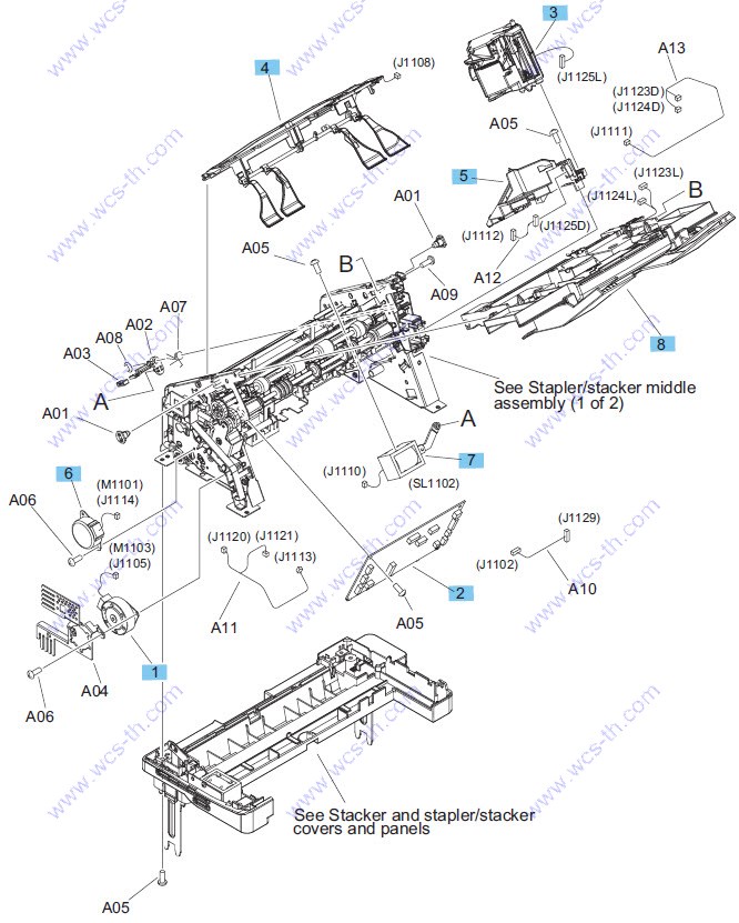 HP LaserJet Enterprise 600 M604 Stapler/stacker main body