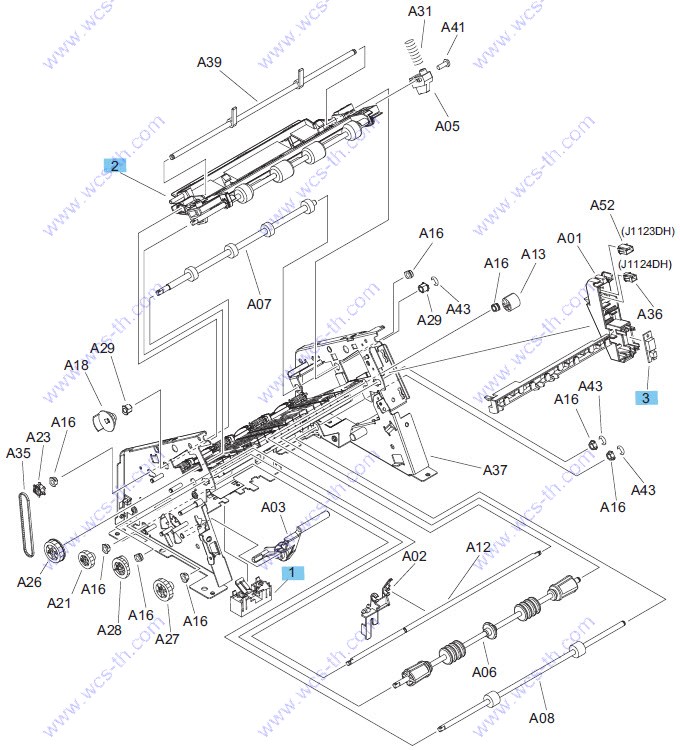 HP LaserJet Enterprise 600 M604 Stapler/stacker middle assembly (1 of 2)