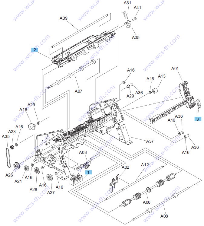 HP LaserJet Enterprise 600 M604 Stacker middle assembly (1 of 2)