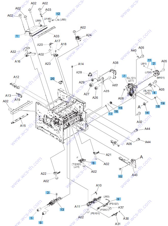HP LaserJet Enterprise 600 M604 Internal components (2 of 3)