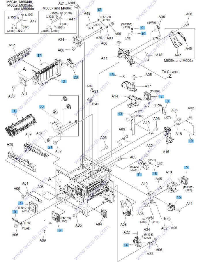 HP LaserJet Enterprise 600 M604 Internal components (3 of 3)