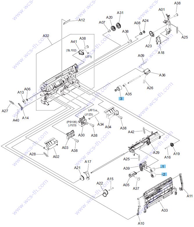 HP LaserJet Enterprise 600 M604 Multi-purpose (Tray 1) pickup assembly