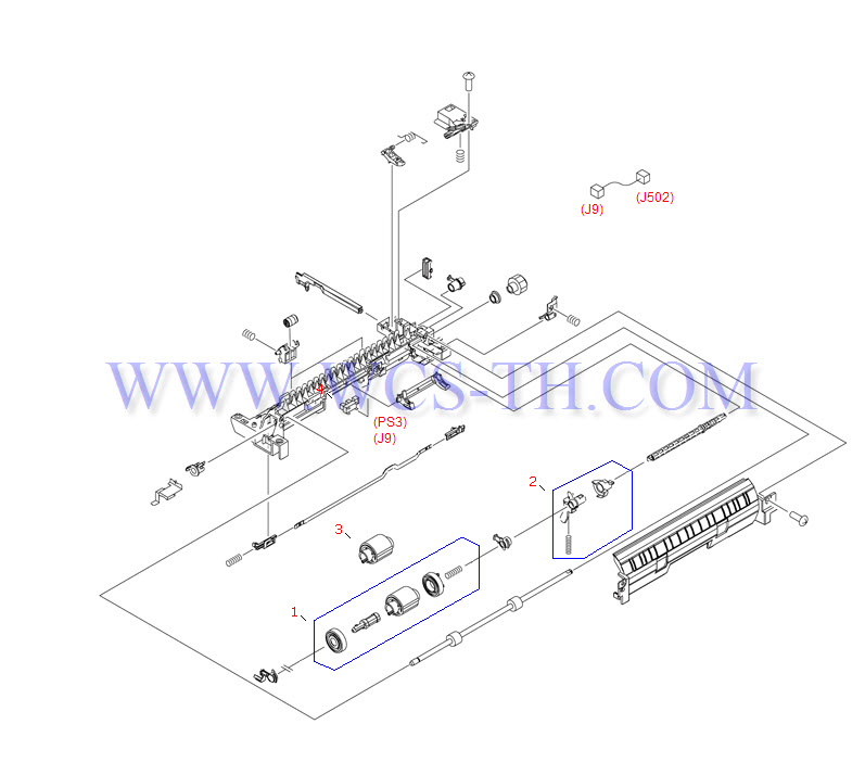 HP LaserJet P3005 Tray 2 pickup assembly